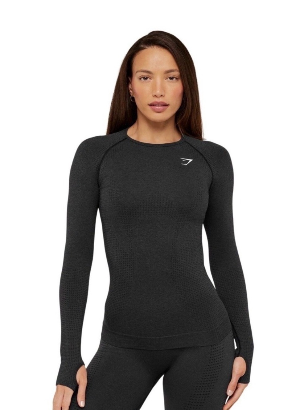 Gymshark Black Seamless Long Sleeve Training Top for Women
